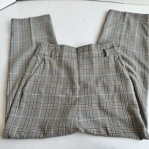 Zara Houndstooth Trousers Super High Waisted Wider Straight Leg Women’s Medium